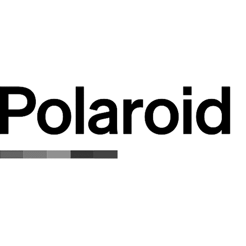 The image displays the Polaroid logo, featuring the word "Polaroid" in bold, black, sans-serif font with an underline extending from the "P" to after the "l". The background is white.