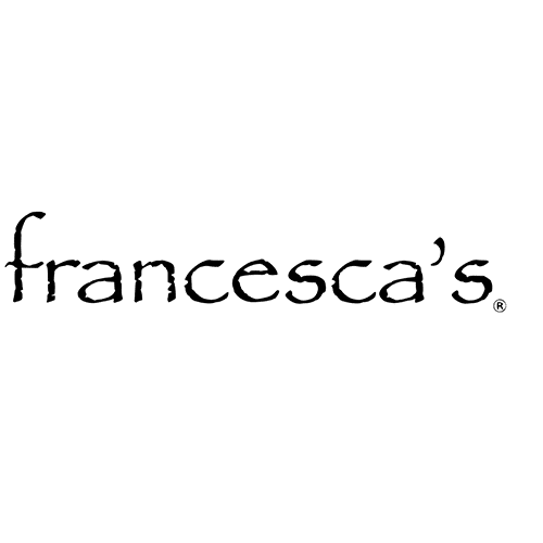 The image displays the logo of "francesca's," styled in a lowercase, cursive-like font with an apostrophe before the letter "s." The logo has a simple and clean design with black text.