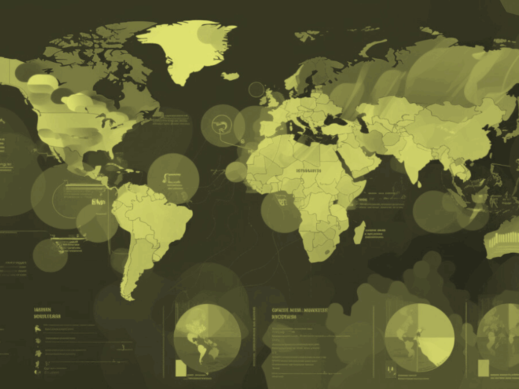 Colorful illustrated world map showing market activity, cultural data, and geographic insights relevant to international brand expansion strategies.